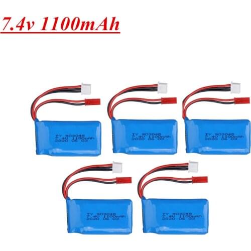 7.4V 1100mAh Lipo Battery for Wltoys V353 A949 A959 A969 A979 k929 7.4v 903048 Battery For RC Cars parts 1pcs to 5pcs