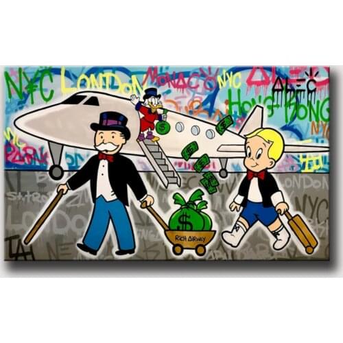 Alec Monopolys Privatejet Takeoff HD Wall Art Canvas Poster Print Canvas Painting Decorative for Office Living Room Home Decor