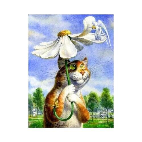 DIY 5D Diamond Painting Cartoon Cat Full Square/Round Drill Diamond Embroidery Cross Stitch Full Round Diamond Drill Crystal