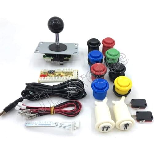 Arcade DIY KIT 5 pin SANWA Joystick HAPP Type COIN 1 Player Push Button With Micro Switch And Zero delay encoder For PC