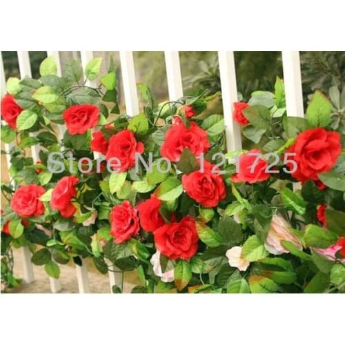 Simulation rose vine wedding flower vine silk flower garden roses rattan home decoration flower