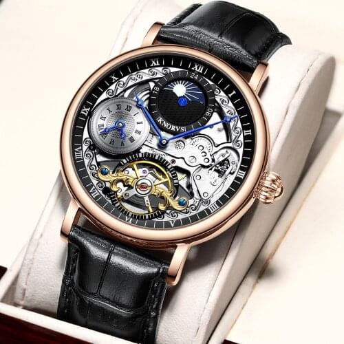 Мужские часы с кожаным ремешком KNORVS China At AliExpress