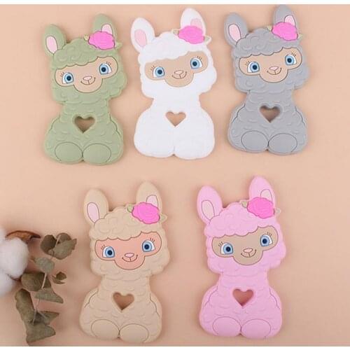 Creative Alpaca Style Baby Teether Strengthen Chewing Silicone Animal Teethers Chewable Toys for Kids Newborns Daily Supplies