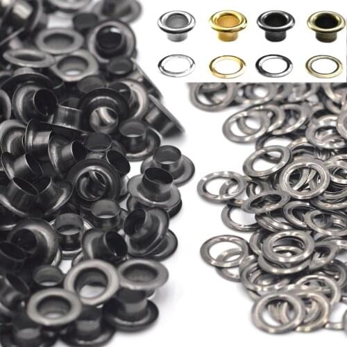 100pcs Metal Eyelets 5mm Round Eye Rings For Leather Craft Repair Hiking Shoes Belt Bag Tag Clothes Hat Tent Accessories
