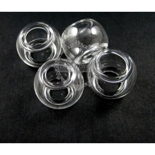 20mm round glass beads bottles with 10mm open mouth transparent DIY glass pendant findings supplies 3070048