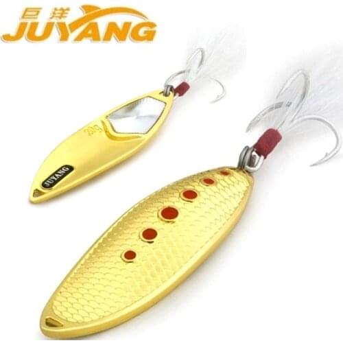 JUYANG Metal Lure Spinner Spoon Fishing Lures 7g 10g 15g 20g Hard Baits Full Layer Metal Material Fishing Tackle