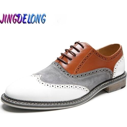 New Arrival Retro Brogue Shoes Men Classic Business Formal Leather Shoes Pointed Leather Shoes Men Oxford Wedding Dress Shoes