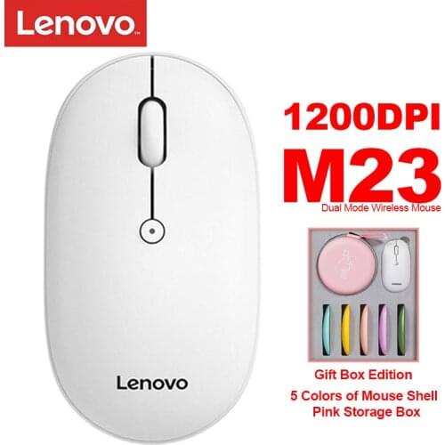 Original Lenovo M23 Wireless Mouse with 1200DPI Support 2.4GHz Bluetooth Magnet Design Mouse for Windows 7 8 10
