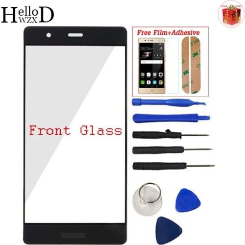 Front Glass For Huawei P9 Plus Lens Front Outer Glass Screen Panel Touch (No Digitizer) Free Adhesive + Protector Film Gift