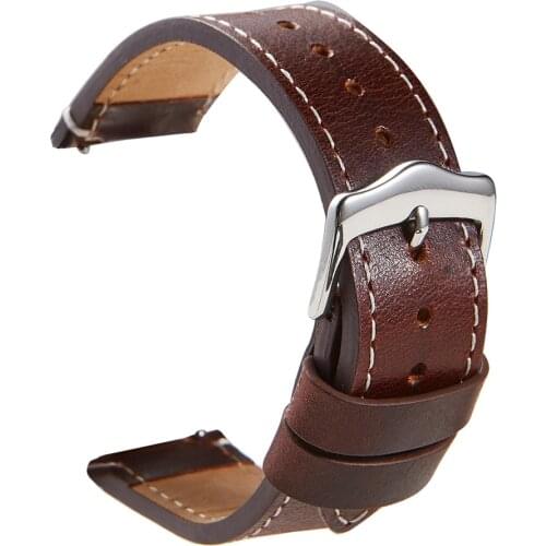 BEAFIRY Watch Band 20mm 22mm Quick Release Genuine Leather Watch Strap Watchband for huaawei samsung Men Womens Brown Black
