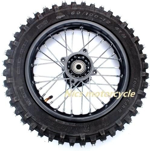 Tyres+Rims 15mm Axle 300-12 80/100- 12" Inch Rear Wheel Rim Knobby Tyre PIT PRO Dirt Bike