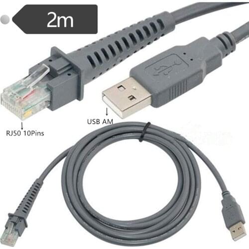 ERE 2 M Grey rj50 male to usb male barcode Scanner Printer LS2208 LS1203 LS7708 LS4008I LS4208 cable