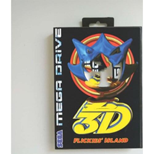 Soniced 3D Flickies Island - EUR Cover With Box 16 Bit MD Game Card for Megadrive Genesis Video Game Console