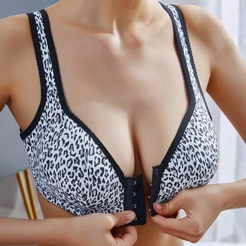 Sports Bra Sexy Push Up Bra Vest Front Button Solid Color Brassiere B C Cup Bralette Anti-Sagging Breast Sports Bras for Women