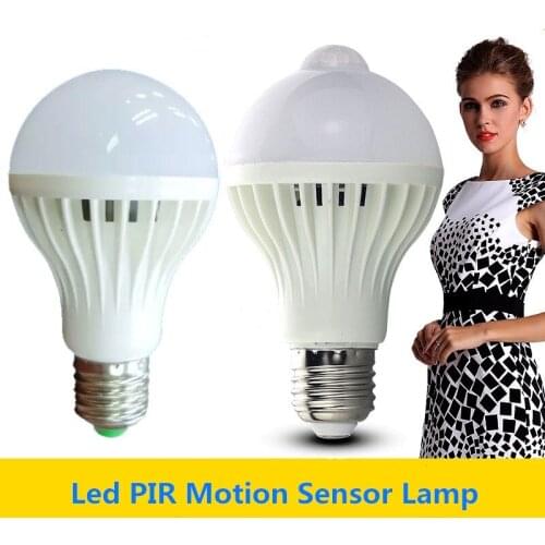 3W 5W 7W 9W 12W E27 220V LED Bulb Smart Sound / PIR Motion Sensor LED lamp light Induction Stair Hallway Night light white
