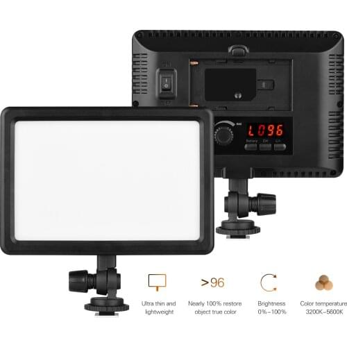 LED Fill Video Light Panel Photography Lamp 3200K-5600K Dimmable Multi-functional Superbright for Canon Nikon Sony DSLR Camera