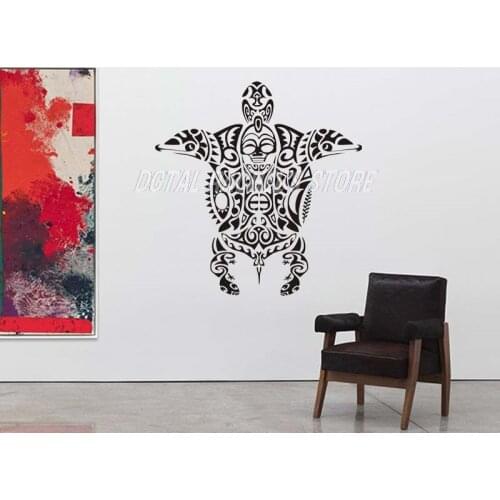 Tattoo Toa Sea Turtle Warrior Africa Tatoo Mask Tribe Man Wall Decal Vinyl Decor Home Decoration Room Stickers