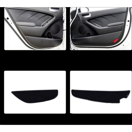 4pcs Fabric Door Protection Mats Anti-kick Decorative Pads For Kia K3 2013-2015