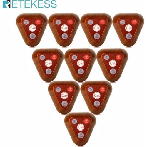 Retekess Wireless Call System 10pcs Call Transmitter Buttons For Restaurant Customer Service Call Waiter F3286F