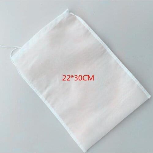 10pcs/lot-22*30cm 150/75/48 micron high density soybean milk fruit juice wine mesh Filter Bag Pollen powder storage bag