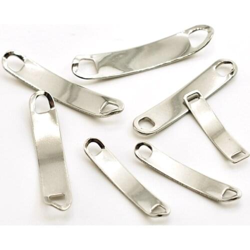 10pcs Stainless Steel Charms Connectors Clasp For Jewelry Making Blank Bar Hand Stamping Tags Engraved DIY Bracelet Necklace