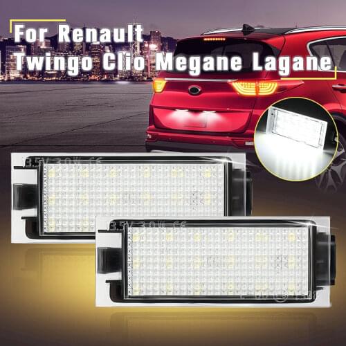 2Pcs New 12V 6500K Car LED Number License Plate Light For Renault Megane 2 Clio Laguna 2 Megane 3 Twingo Master Vel Satis