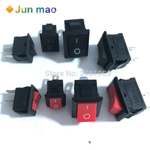 20pcs/lot Mini Boat Rocker Switch SPST Snap in AC 250V 3A / 125V 6A 2 Pin ON/OFF 10*15mm 21*15mm Rocker switches 15x21 10x15 mm