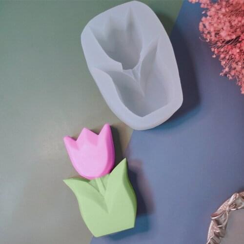 3D Tulip Flower Candle Mold Craft Art Silicone Mold for DIY Soap Plaster Handmade Aromatherapy Candle Making