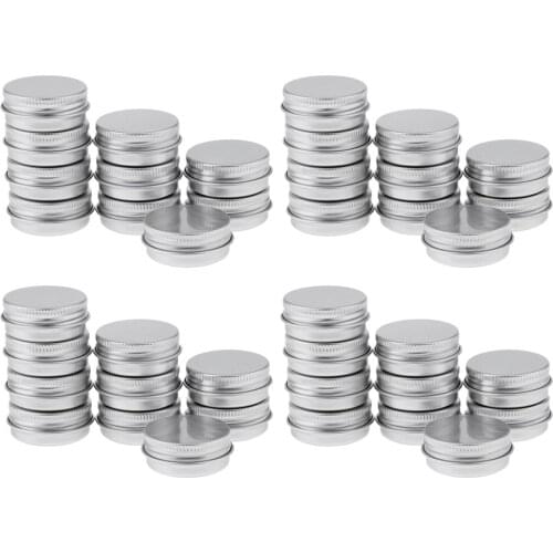 40pcs 15ml Empty Aluminium Lip Balm Tin Pots Cosmetic Cream Jar Bottle Container Candle Tins with Screw Lid