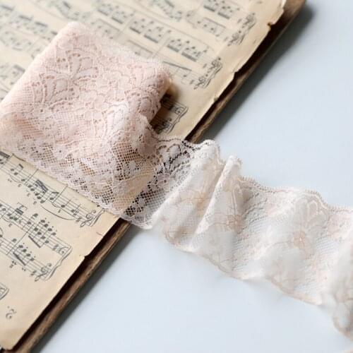 5M/lot 6cm wide Exquisite light pink polyester material embroidery lace Garment trimming underwear trimming accessories AC273