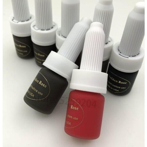 5PCS Tattoo Ink Golden Rose Permanent Makeup Ink Pigment Deep Dark for Eyebrows Eyeliner Lips Tattoo Body 5Ml/bottle Pink Bright