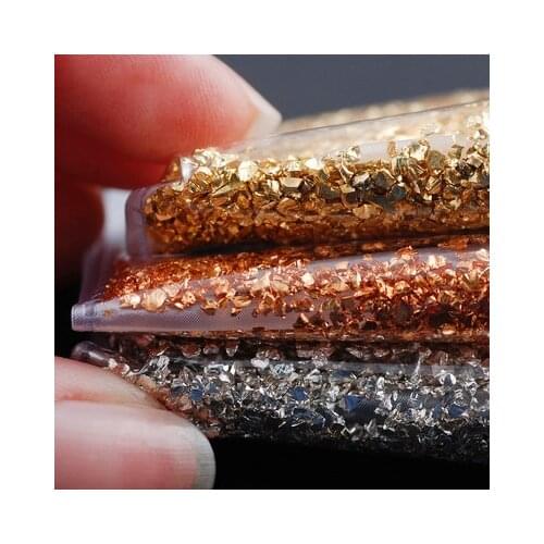 50g/Lot Glass Metal Crushed Stone Filler DIY Table Decoration Cake Fruit Coaster Filling Decorative Crystal For Epoxy Resin Mold