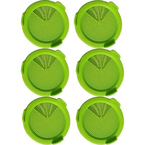 6 Pack Sprouting Jar Strainer Lids - Wide Mouth Mason Jar Screen Sprouting Kit Lids - for Growing Bean, Broccoli