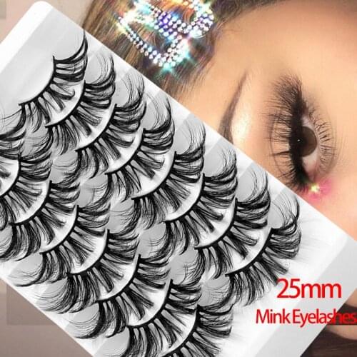 8Pair /SET 25 mm Mink Eyelashes Wholesale lashes Mink lashes Woman Makeup Tools Eyelash Vendor 25mm mink lashes Wholesale