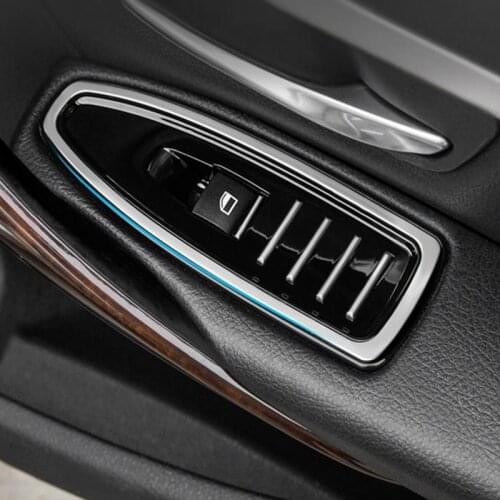 Car Styling Window Lifter Control Frame Switch Button Sticker Decor Armrest Trim For BMW 3 series F30 X1 F48 Auto accessories