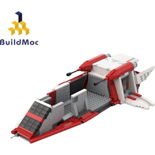 Buildmoc Star Plan Republic Troop Carrier 1135PCS MOC Model Building Blocks Toys for Children DIY Bricks Toy Kids Gifts
