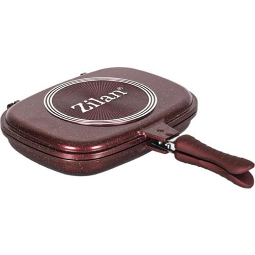 DOUBLE SIDED GRILL - GRANITE - SQUARE SHAPE - NON STICK - KITCHEN COOKING TOOL - 48x35x78cm