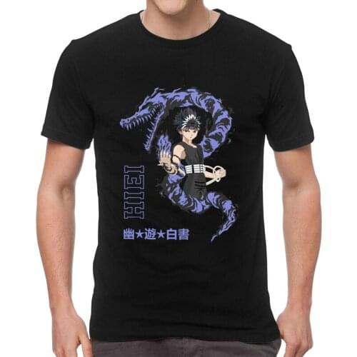 Yu Yu Hakusho T-shirt Men Streetwear T Shirt Short Sleeve 100% Cotton Hiei Manga Black Dragon Tshirt Unique Tee Tops