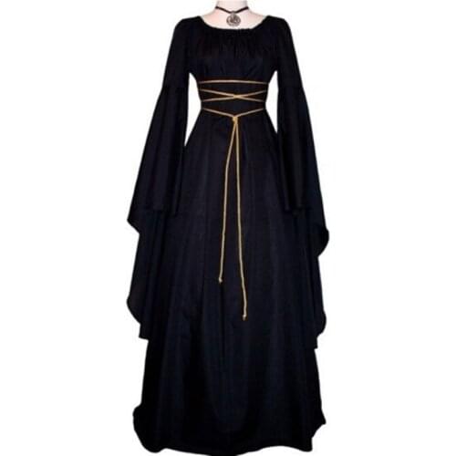American European Clothes Gothic Halloween Cosplay Costumes for Woman Scary Vampire Witch Costume Medieval Victorian Dress