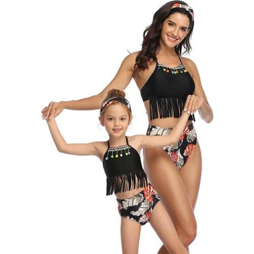 Mother Daughter Swimsuit Summer Mommy and Me Beach Sea Bikni Swimwear Mother Daughter Matching Swim Clothing Set Family Look