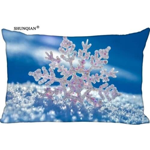Hot Custom Christmas snowflake Rectangular Pillowcase Home Bedroom Living Room Silk Pillowcase Two Sides Printing More Size