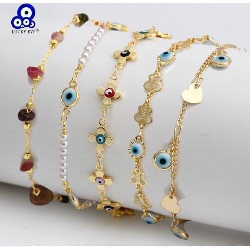 Lucky eye Bracelets On The Leg