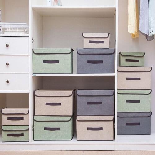 Small Large Non-Woven Fabric Folding Clothing Storage Box Bedroom Underwear Socks Closet Organizers Wardrobe Container With Lid