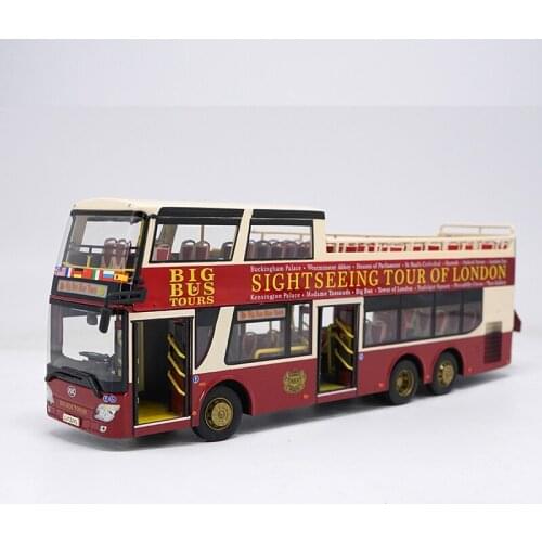1/43 scale alloy die-casting simulation car model double-decker sightseeing bus high-end collection gifts for children