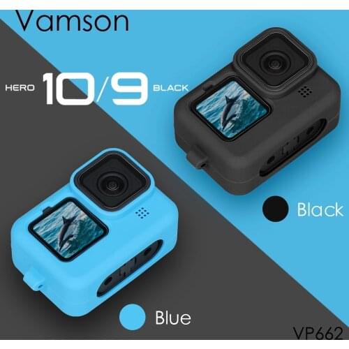 Vamson for go pro 9 Two Colors Soft Silicone Case Protective Cover for Gopro Hero 9 Black Sports Camera Accessorie VP662