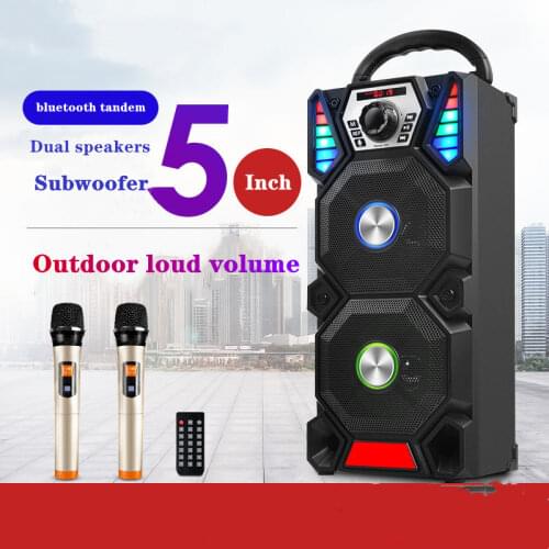 Portable Bluetooth Speaker Big Power Wireless Bass Column 3DStereo Subwoofer Music Center Dual Audio Support Remote Control Mic