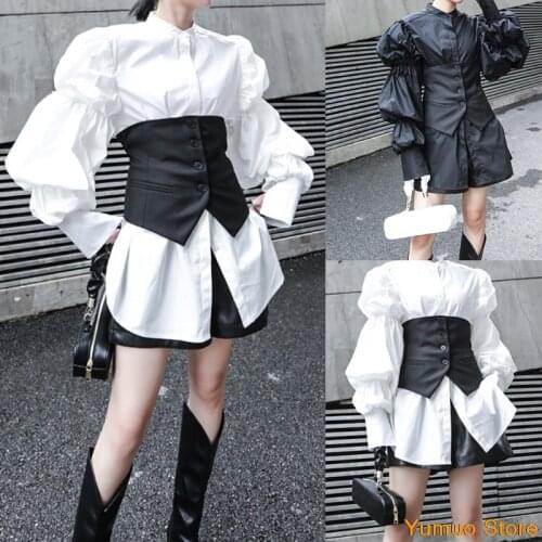 50LE Button Up Girdle Classic Design Wide Band Belts All-match Gothic Lolita Cosplay Body Jewelry Accessory for Parties
