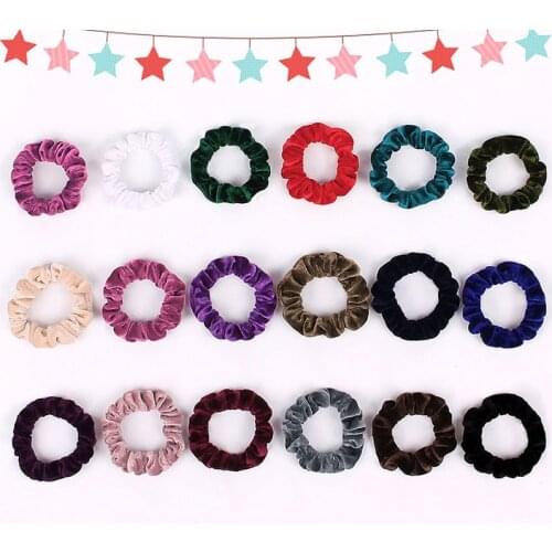 New Small Size Solid Color Velvet Scrunchies Ponytail Elastic Hair Bands Rubber Band Hair Ring Hairbands Headbands Red Pink Blue