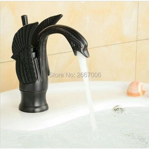 GIZERO Luxury Basin Artist Faucet Swan Style Design Solid Brass Bathroom Vessel Sink Taps Wash Basin Faucet Deck Mounted ZR322