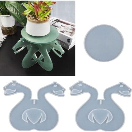 Snake Shape Flower Pot Tray Silicone Resin Mold Snake Bracket Resin Casting Mold A0NF